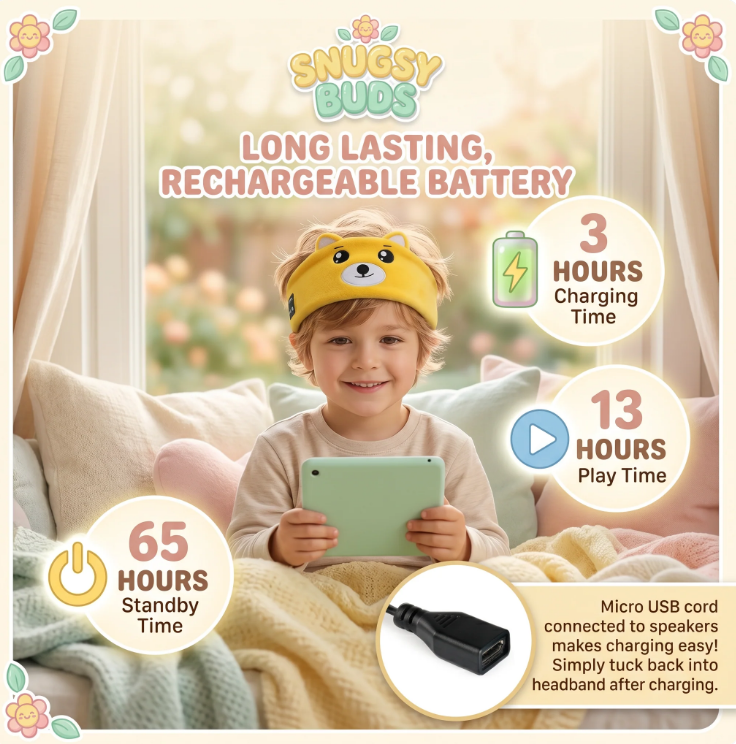 🎧 سماعات الرأس القماشية للأطفال Snugsy Buds